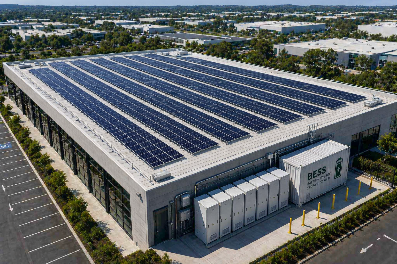 Commercial rooftop solar installation