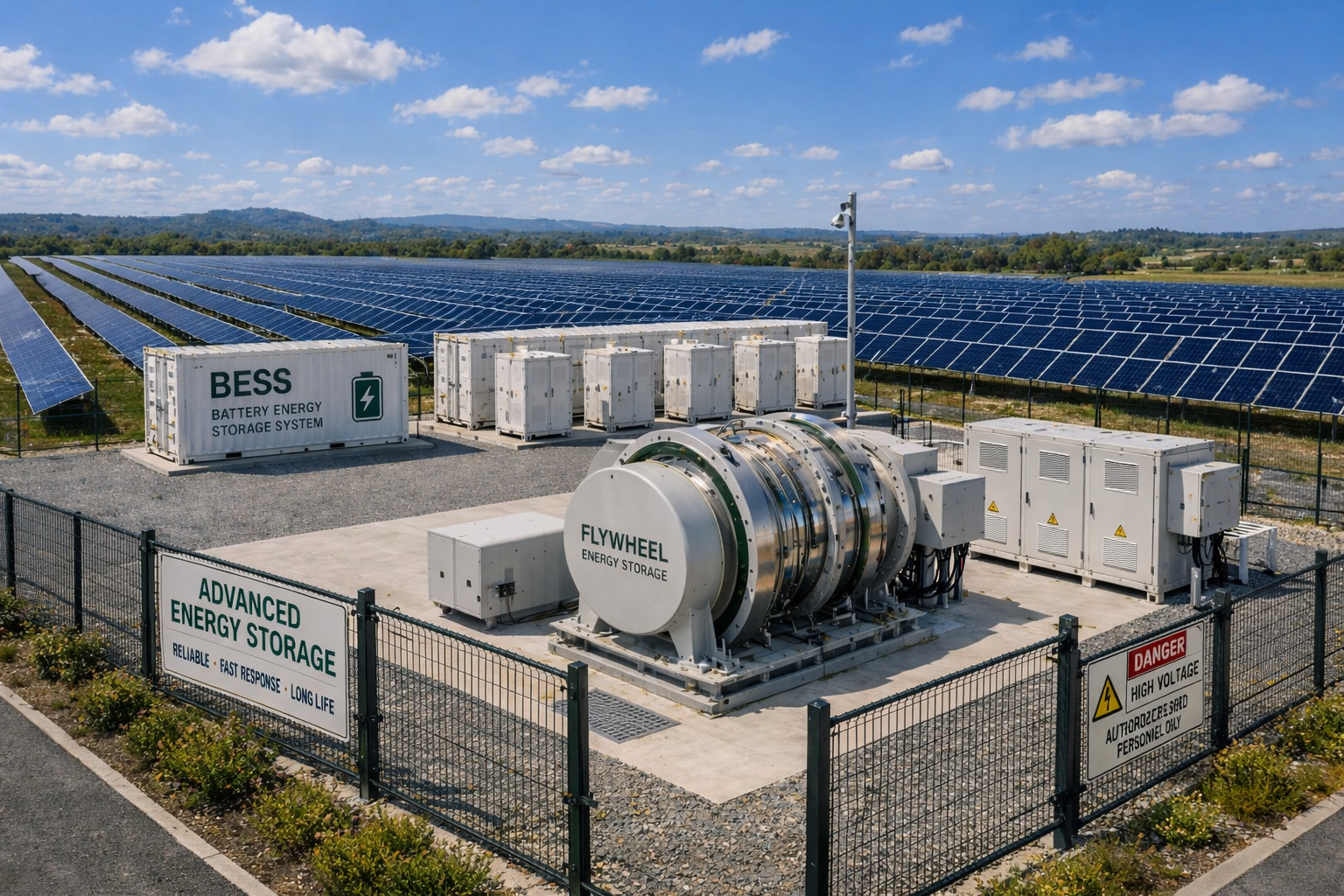 Flywheel and battery hybrid system