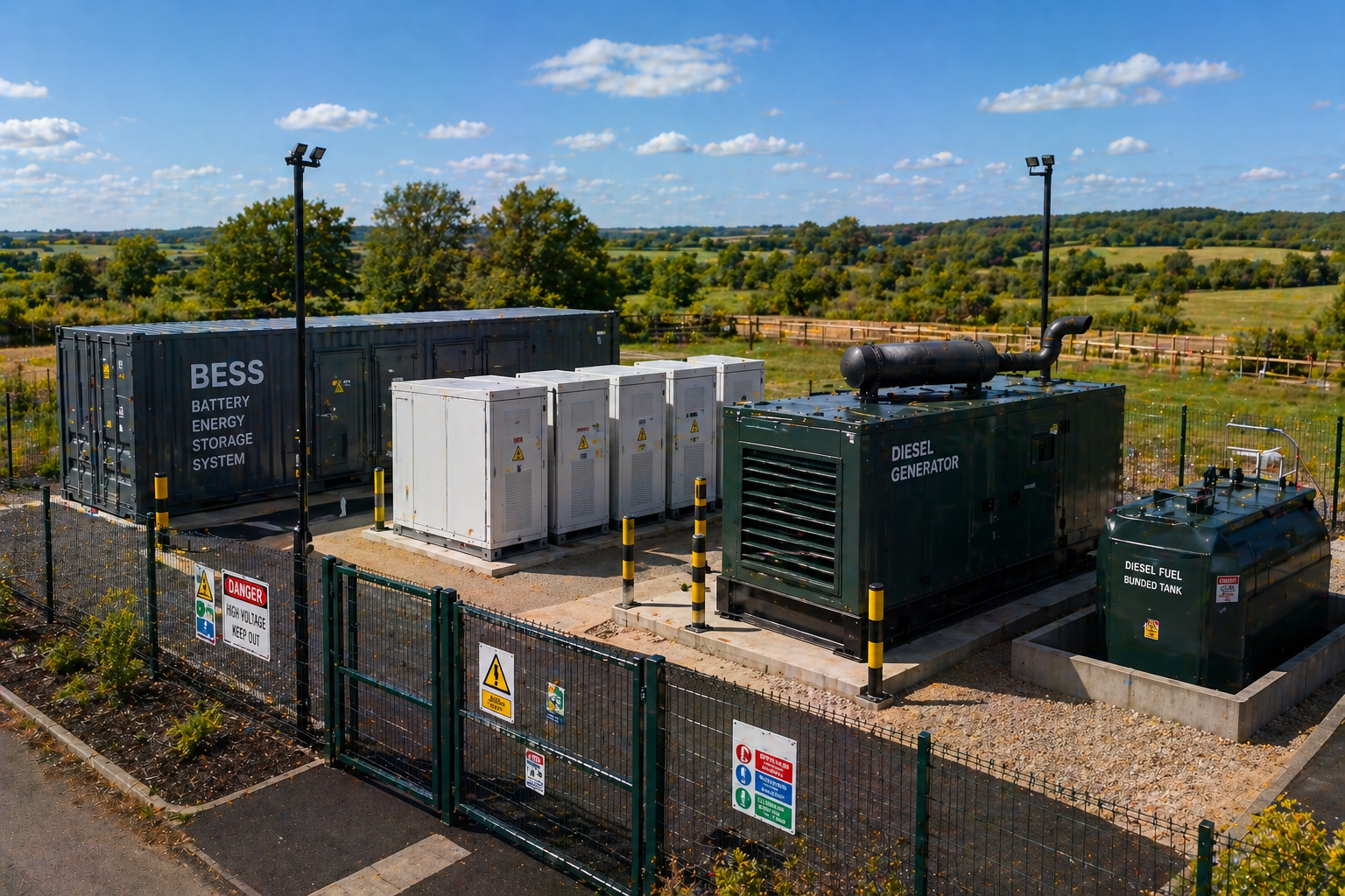 Diesel generator with solar hybrid system