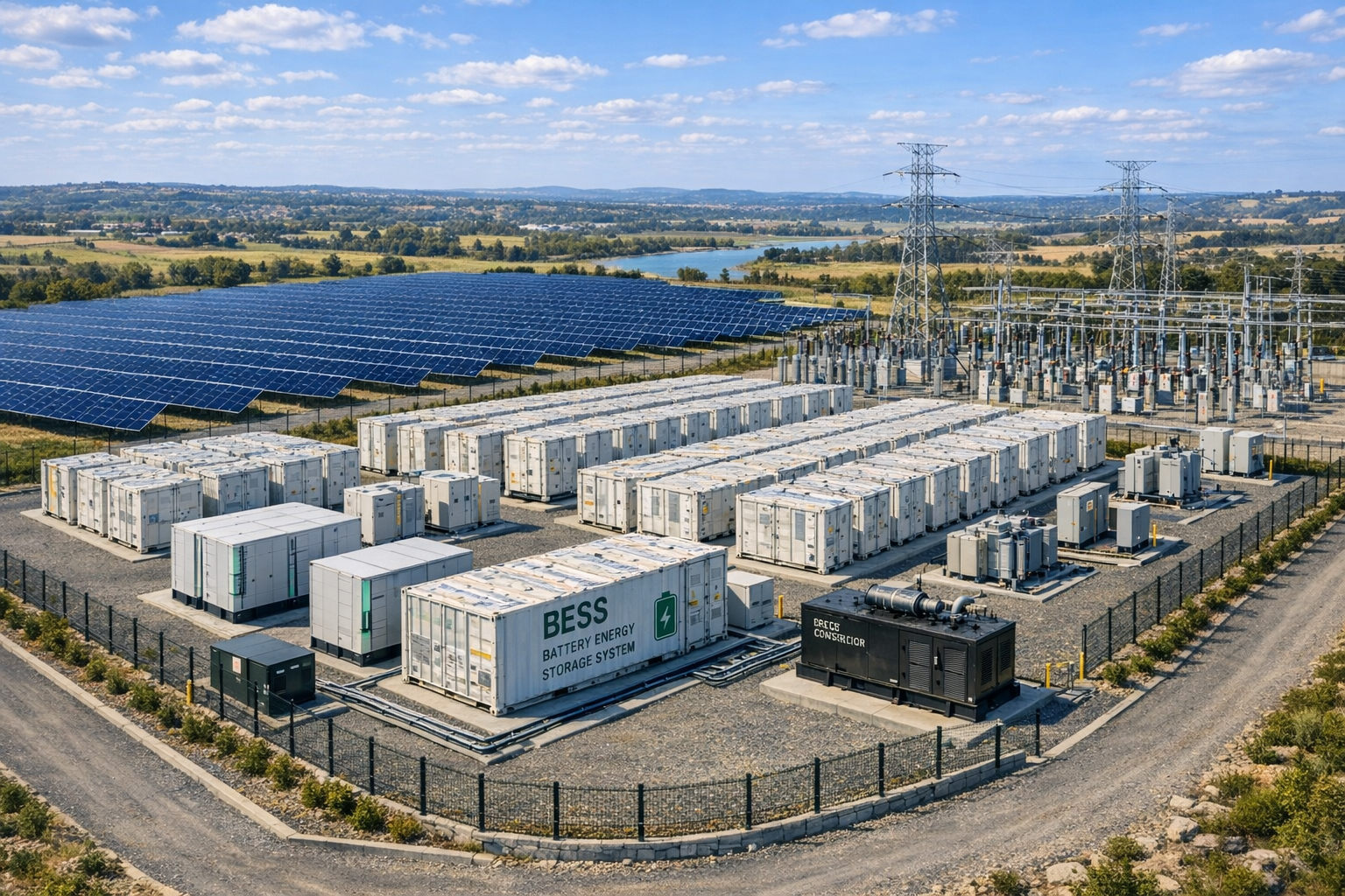 Utility scale solar and battery project