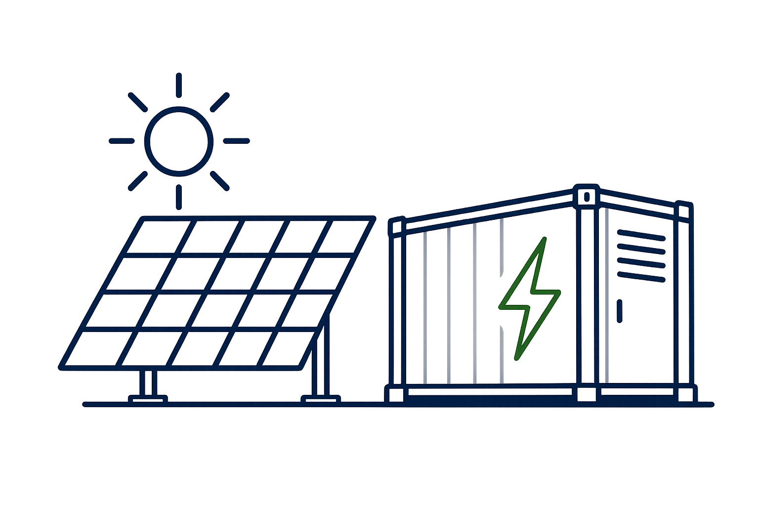 Grid scale solar PV and BESS icon