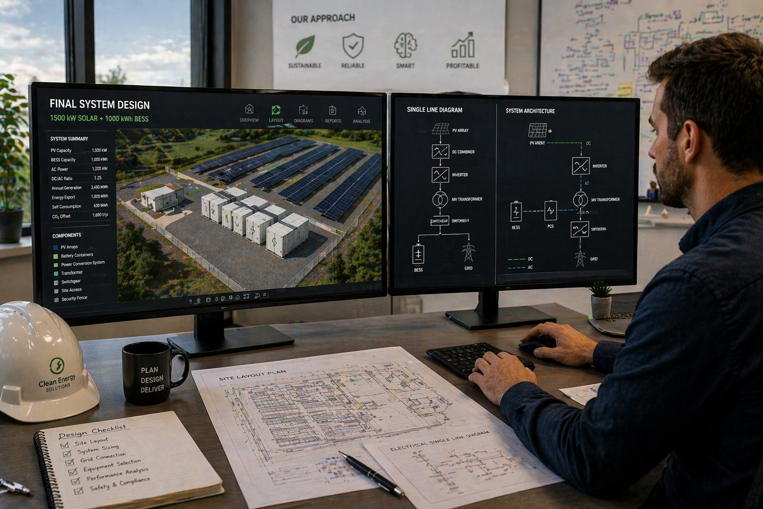 Final system design for solar and BESS project