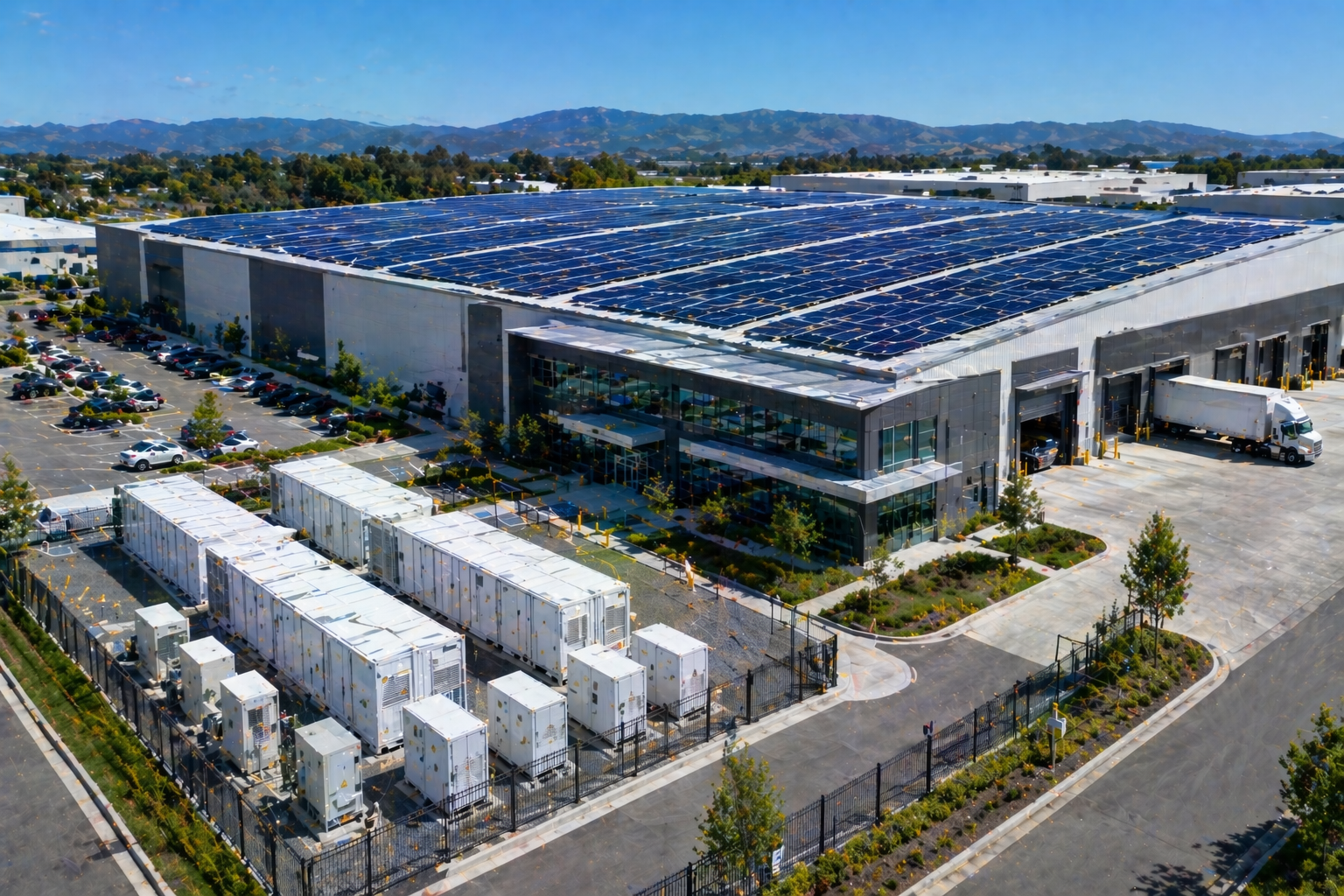 Commercial and industrial solar PV and BESS system