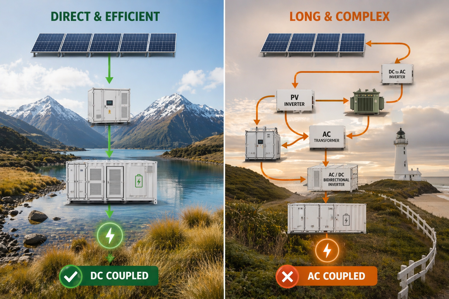 DC vs AC coupled energy systems