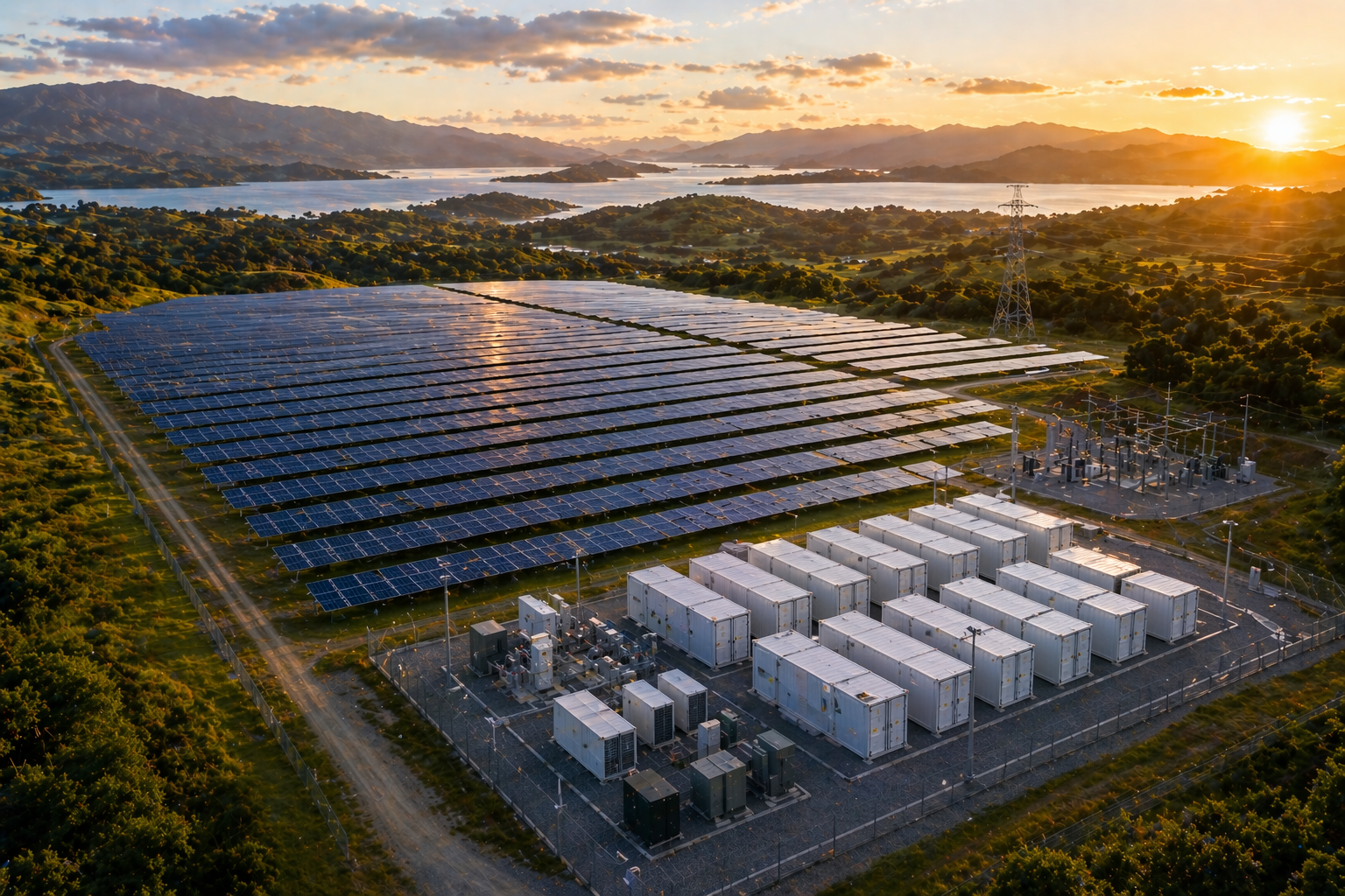 Grid scale solar PV and BESS system